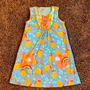 Wildflowers tank dress(lemons and rainbows)size 10